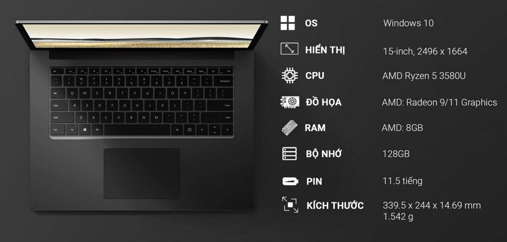 Cấu hình Surface Laptop 3 15 inch