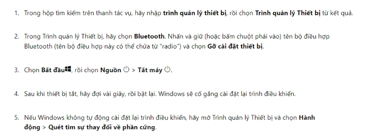 Khắc phục sự cố với Bluetooth trong Windows
