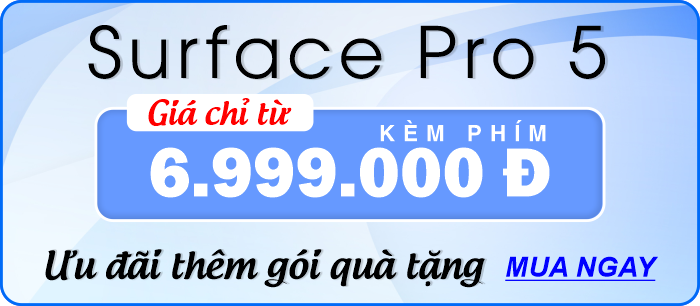 Surface Pro 5 giá chỉ từ 6.999.000đ kèm bàn phím