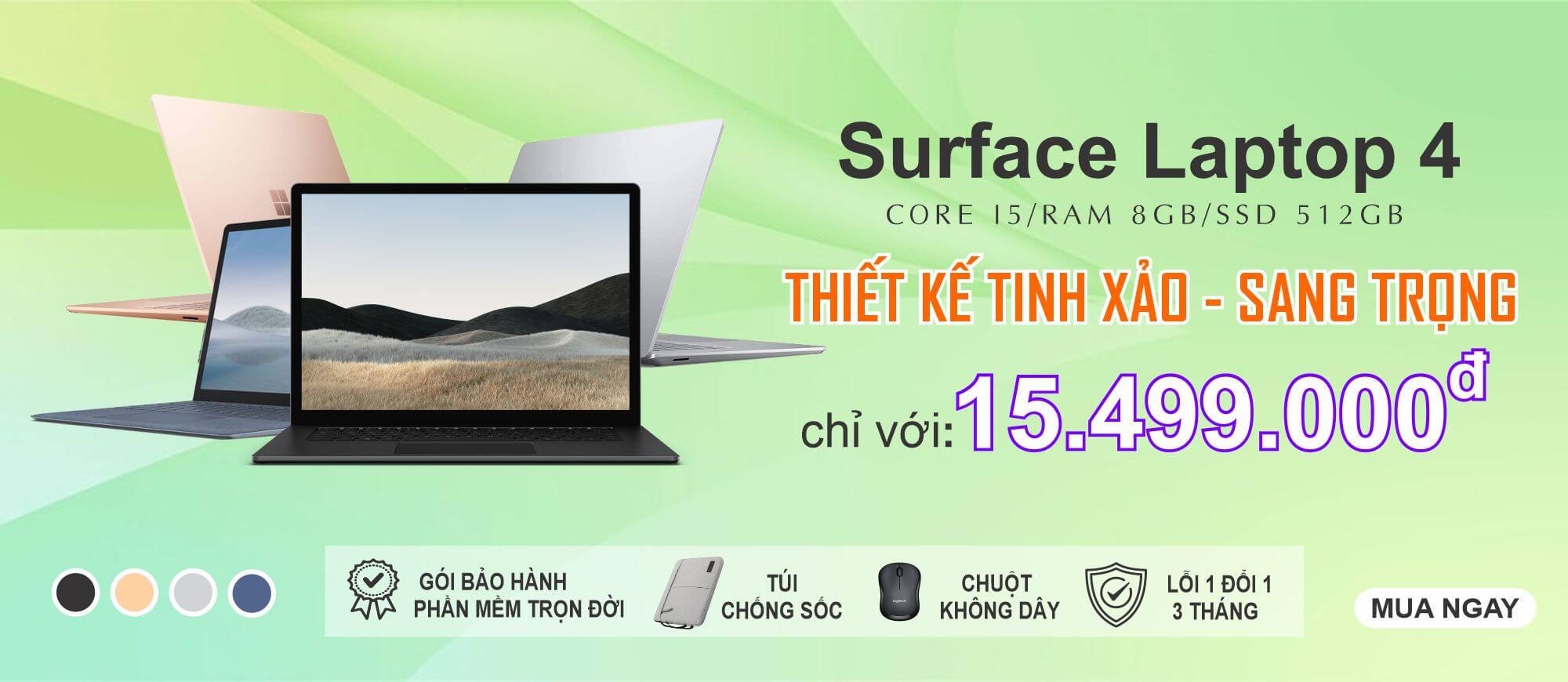 Khuyến mãi Surface Laptop 4 core i5 8gb 512gb