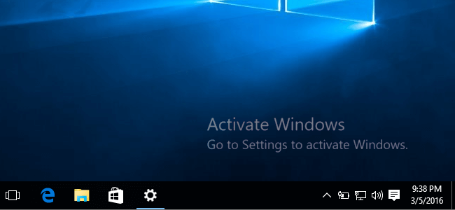 Thông báo activate Windows 10