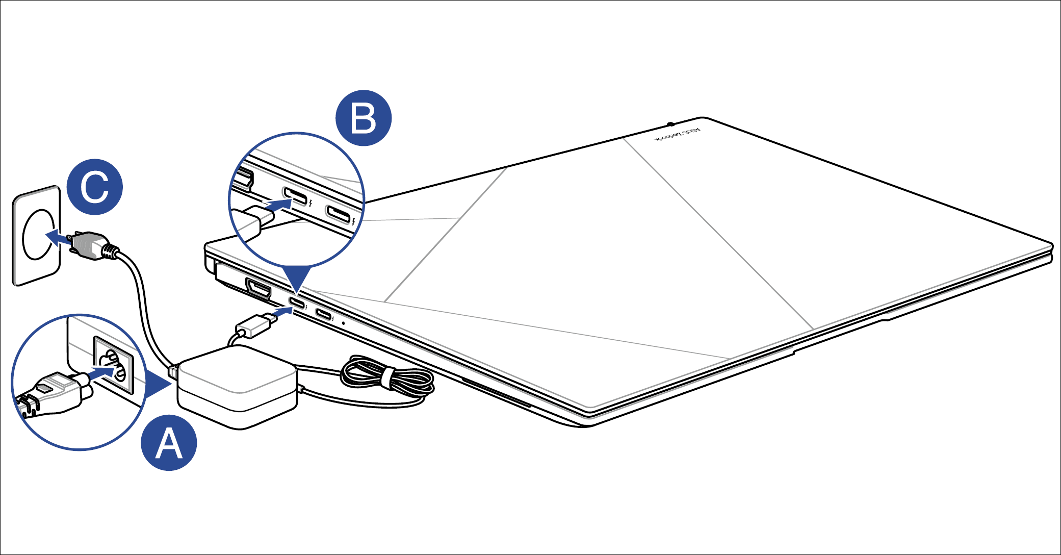 Cách sạc pin laptop Asus
