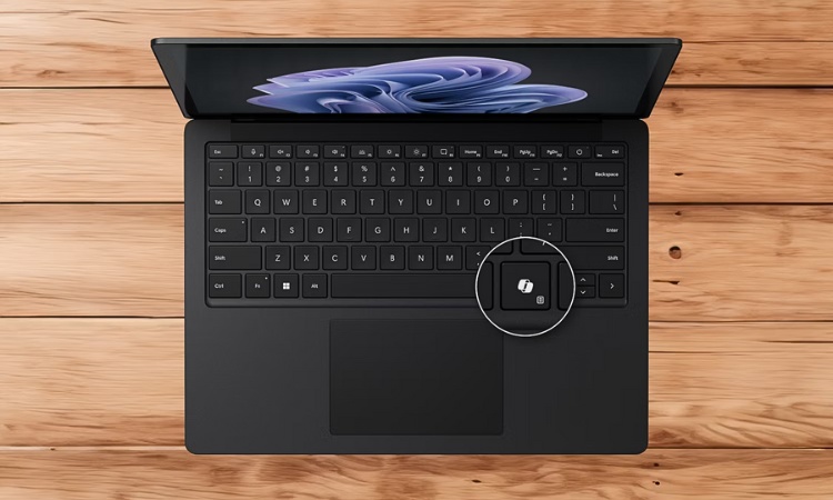 Phím Copilot trên bàn phím Surface Laptop 6