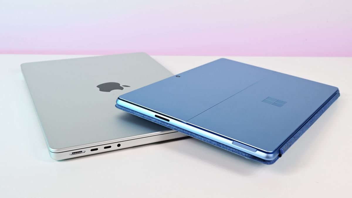 Thiết kế của Surface Pro 11 và MacBook Pro 14 M3