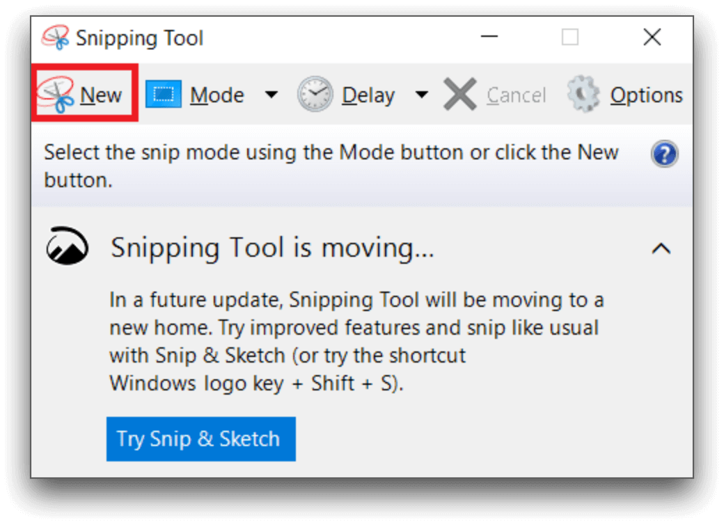 chụp ảnh màn hình bằng công cụ Snipping Tool