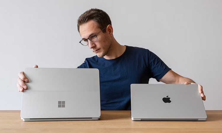 Thiết kế của Surface Laptop Studio 2 và MacBook Pro 14