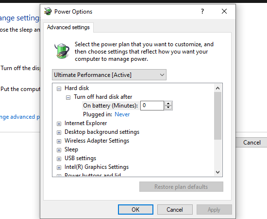 Điều chỉnh cài đặt nguồn điện