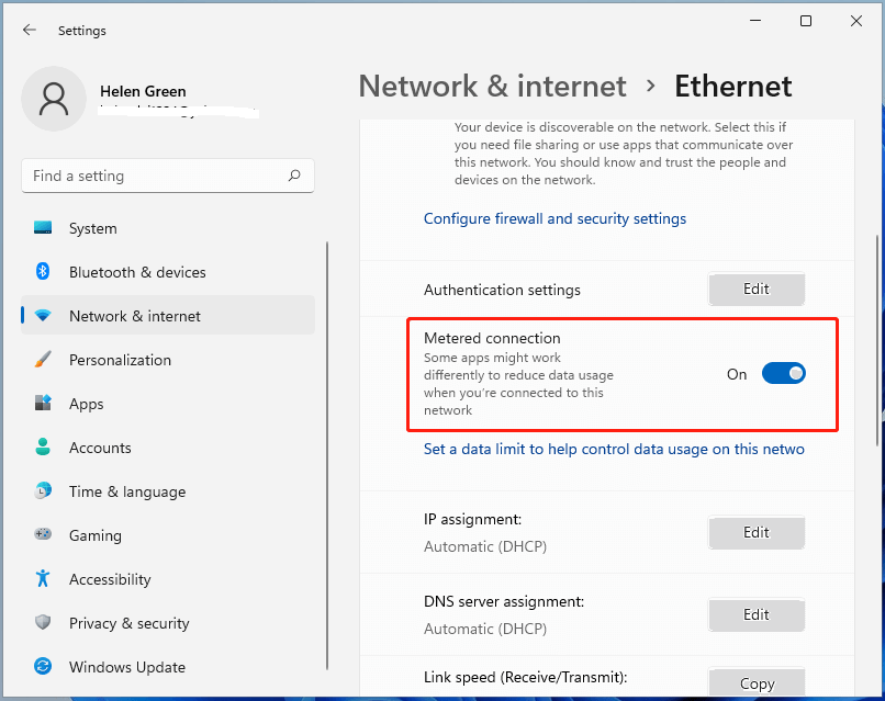 Tắt Windows Update trong Windows 11 bằng cách thiết lập kết nối Metered