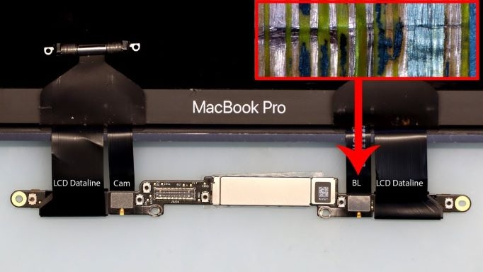 Kiểm tra hư hỏng cáp màn hình MacBook