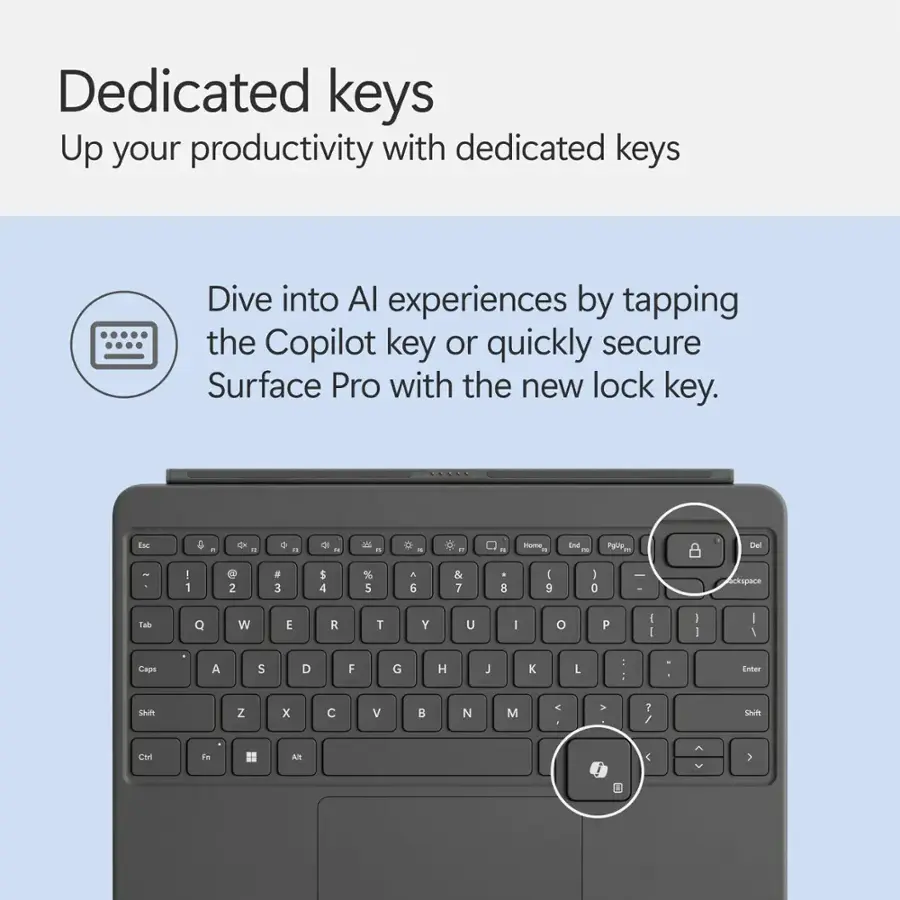 Bàn phím Surface Pro 12 inch kèm Bút Slim Pen (New) - Chính hãng 9 Truy cập nhanh chỉ bằng một nút bấm