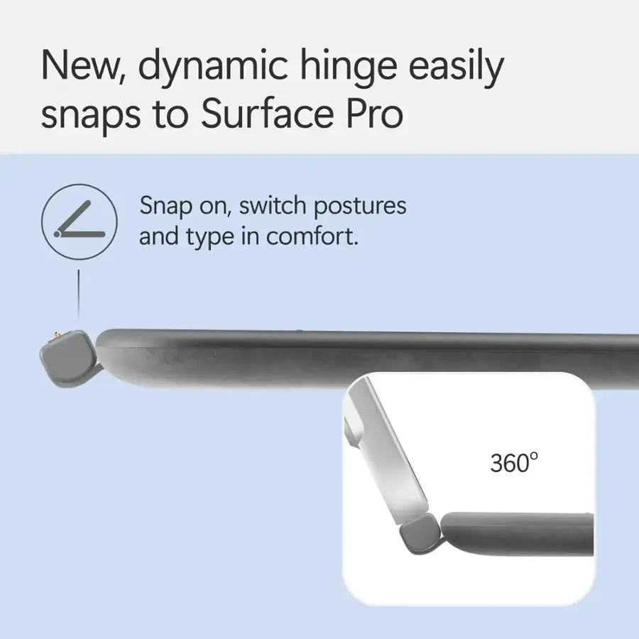 Bàn phím Surface Pro 12 inch kèm Bút Slim Pen (New) - Chính hãng 6 Bản lề động có thể uốn cong 360 độ
