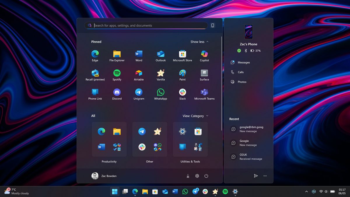 Bản cập nhật Windows 11 25H2 sẽ có gì mới? 9 Menu Start mới của bản cập nhật Windows 11 25H2