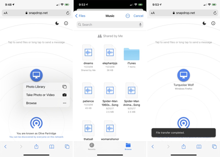 Cách chuyển file từ Iphone sang máy tính Surface 15 Chuyển file từ iphone sang máy tính bằng Snapdrop