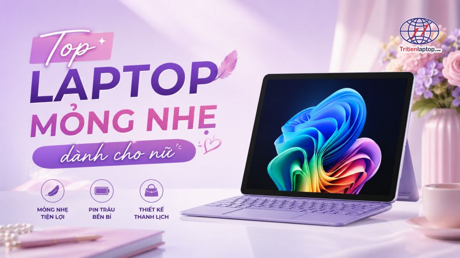 Top 7 laptop mỏng nhẹ dành cho nữ