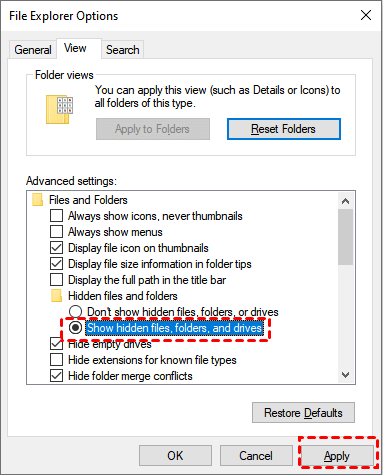 Cách khắc phục ổ C bị đầy trên Win 11/10/8/7 12 Kiểm tra các thư mục và tập tin ẩn