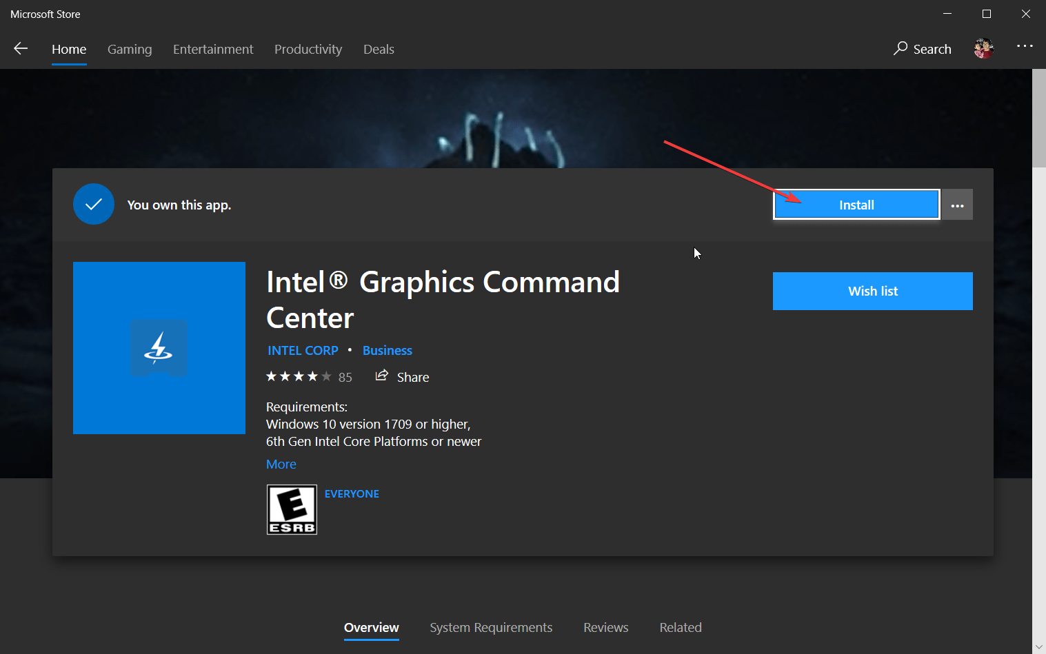 Sử dụng Intel Graphics Command Center