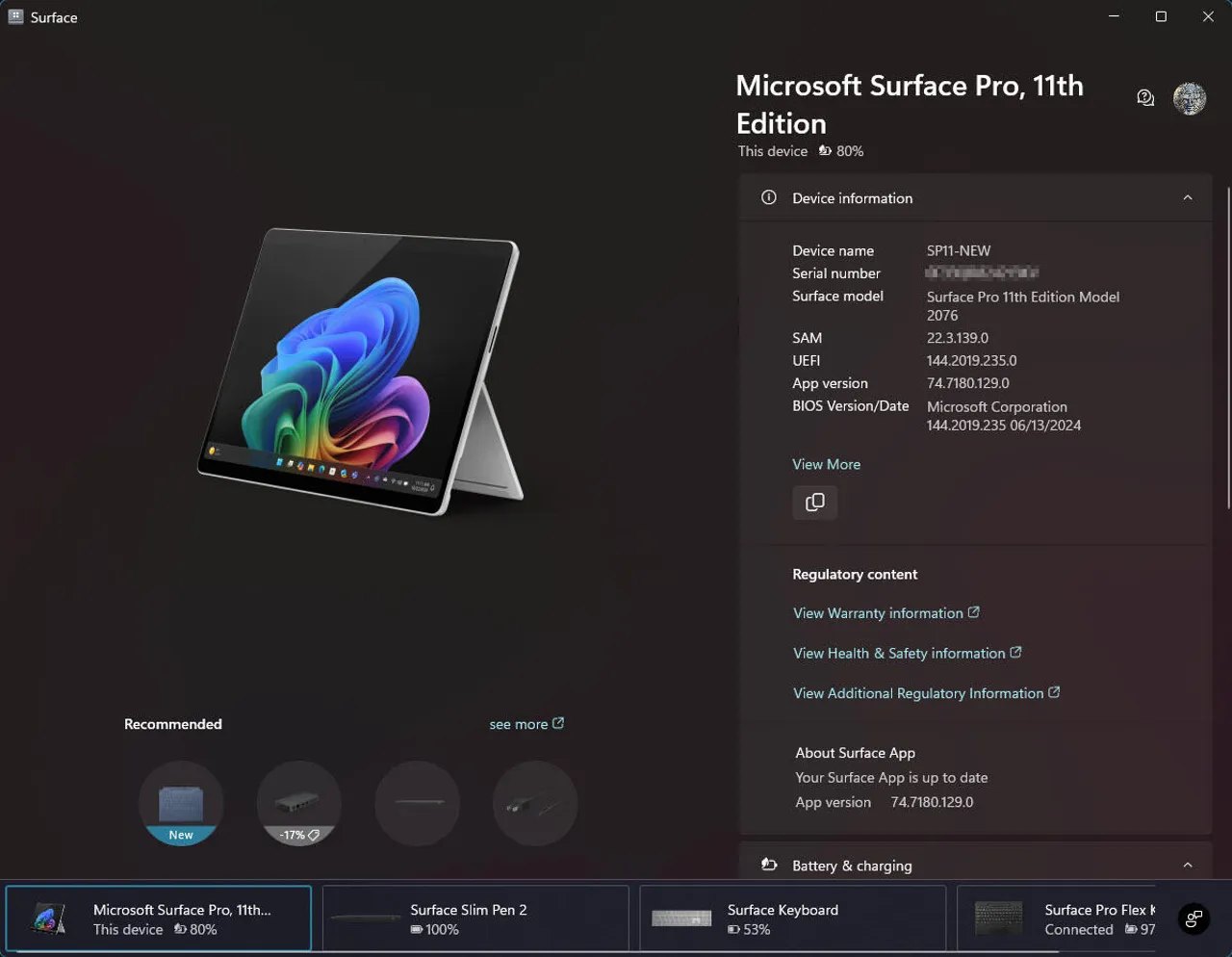 Xác định kiểu máy Surface và phiên bản BIOS/Trình điều khiển