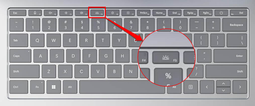 Bàn phím Surface không sáng đèn? Các cách khắc phục đơn giản 8 Sử dụng phím tắt đèn nền