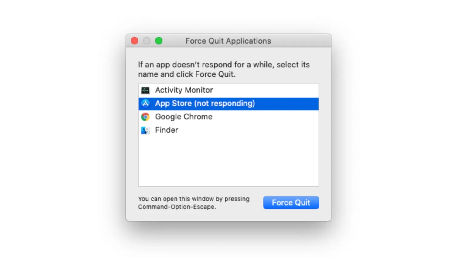 phím tắt thoát ứng dụng MacBook