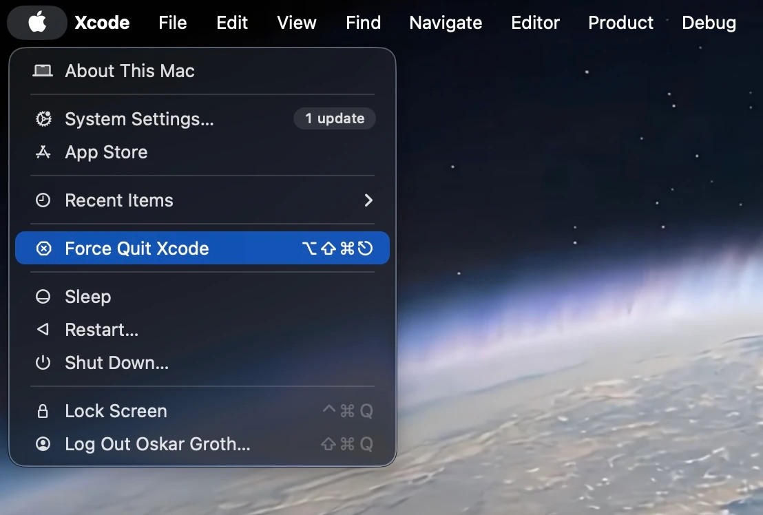 buộc thoát ứng dụng trên macbook