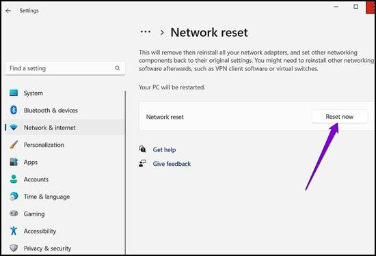 Reset cài đặt mạng trên laptop