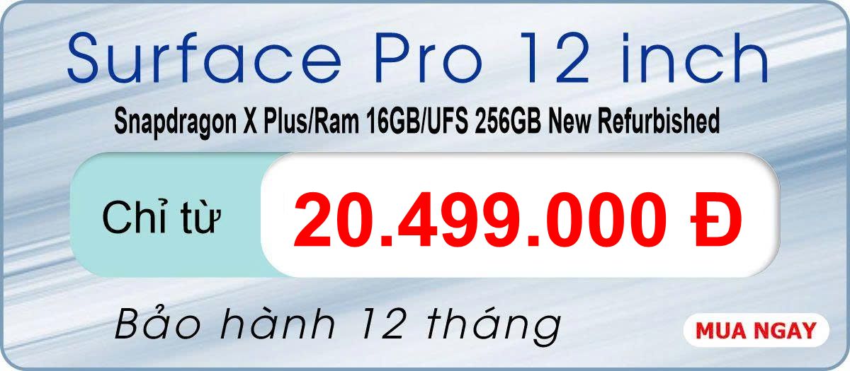 Surface Pro 12 inch Snapdragon X Plus/Ram 16GB/UFS 256GB New Refurbished