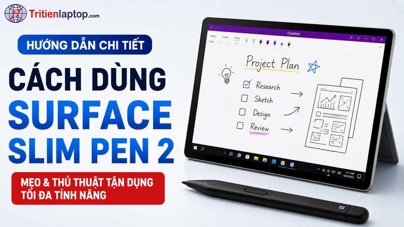 Cách dùng Surface Slim Pen 2 hiệu quả nhất
