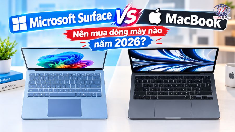 Microsoft Surface vs MacBook: Nên mua dòng máy nào năm 2026?